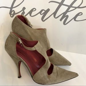 CESARE PACIOTTI Tan Genuine Suede Heels Size 40